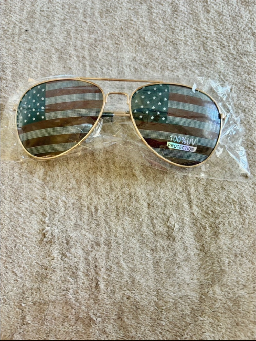 USA Sunglasses Gold Aviator Sunglasses 100% UV Protection New